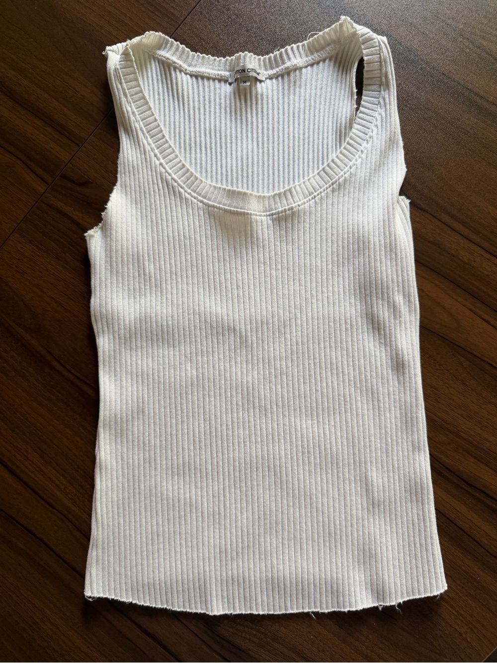Cotton Citizen White Ribbed Tank Top medium